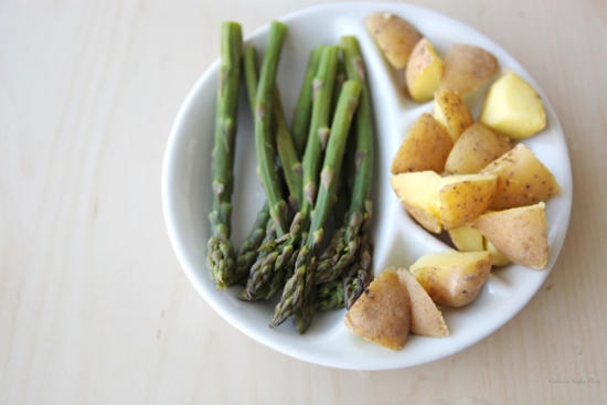 Fresh vegetables on a white plate